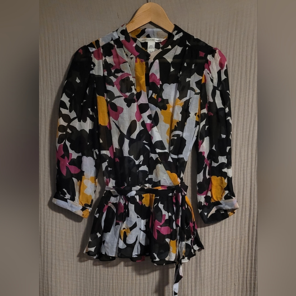 Diane Von Furstenberg Multicolor Floral Blouse